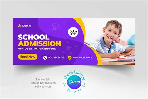 Kids Education Banner Canva Template | Social Media Templates ...