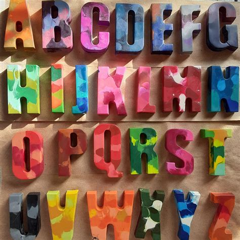 Letter crayons, marble and plain colors *read description for ordering ...