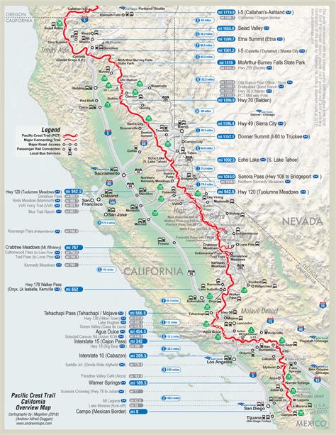 PCT maps | Pacific crest trail, Pct trail, Hiking map