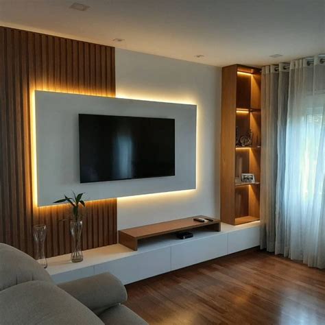 Painel ripado | Decoração sala tv e jantar, Decoração sala de tv ...