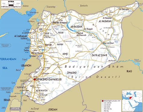 Large road map of Syria with cities and airports | Syria | Asia ...