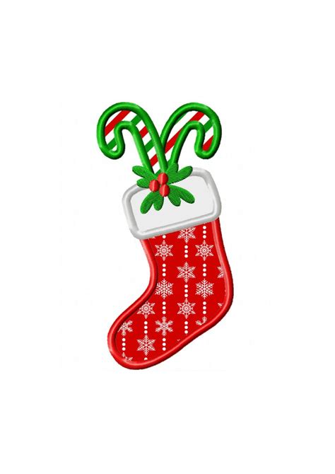 Christmas Stocking Applique Machine Embroidery DESIGN NO. 174