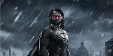 Superman Sports Black Suit & Beard In Justice League Snyder Cut Fan Art