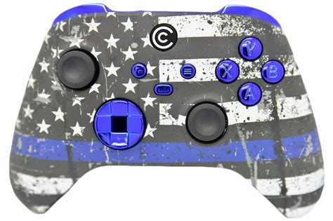 Blue Line W/ Blue Chrome Inserts Xbox Series X/S Custom Controller