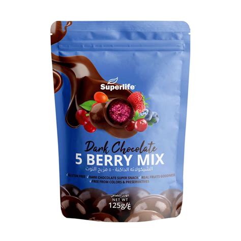 Buy Superlife Dark Chocolate 5 Berry Mix 125 g online at best price in the UAE | Life Pharmacy