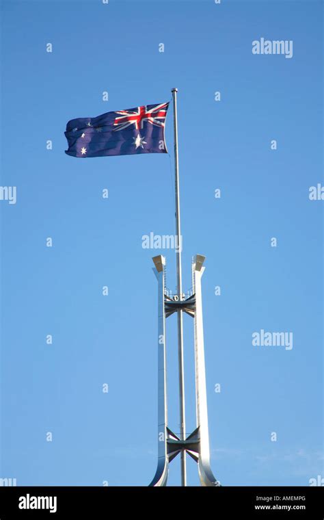 Australian Flag at Parliament House on Capital Hill Canberra Australia Stock Photo - Alamy