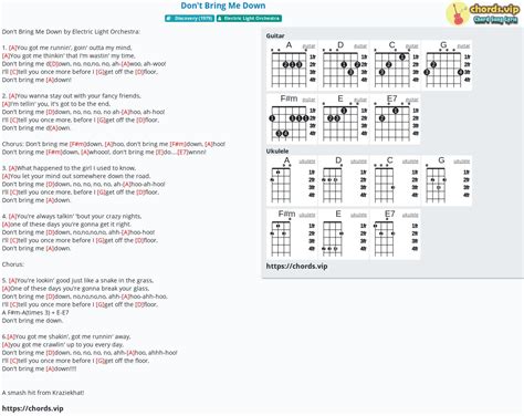 Chord: Don't Bring Me Down - tab, song lyric, sheet, guitar, ukulele | chords.vip