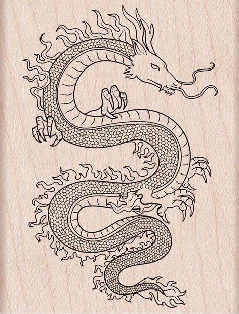 Hero Arts Woodblock Flame Dragon Wood Mounted Stamps in 2021 | Dragon ...