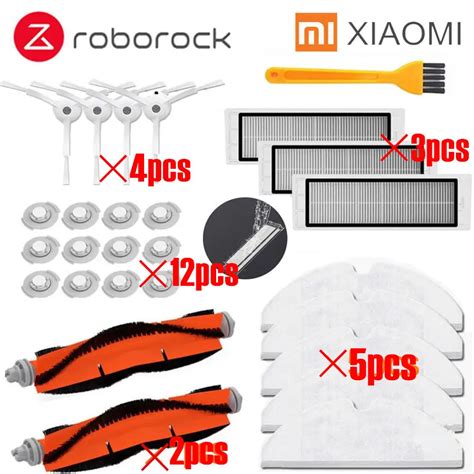Suitable for Xiaomi Robot Vacuum Cleaner roborock Spare Parts Kits Side Brushes HEPA Filter ...