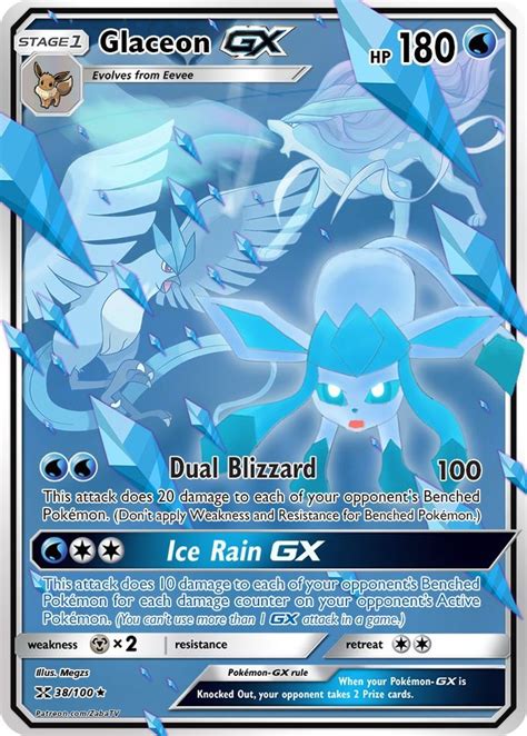 Glaceon GX (Version 2) Custom Pokemon Card | Pokemon card memes, Cool ...