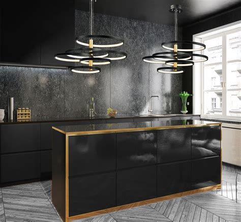 Installation Gallery | Kitchen Lighting | Modern black kitchen ...