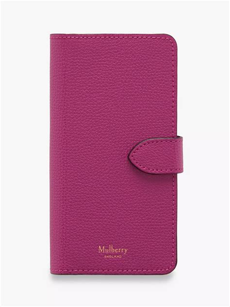 Mulberry Cross Grain Leather iPhone Flip Case, Deep Pink at John Lewis ...