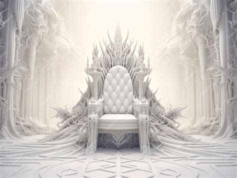 Premium Photo | Decorated empty throne hall white throne