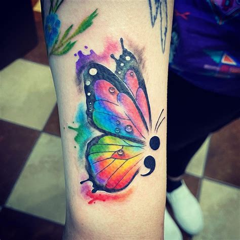 Rainbow Butterfly Tattoos