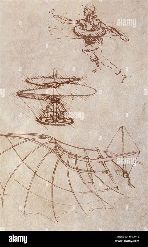 Leonardo Da Vinci Sketches Helicopter