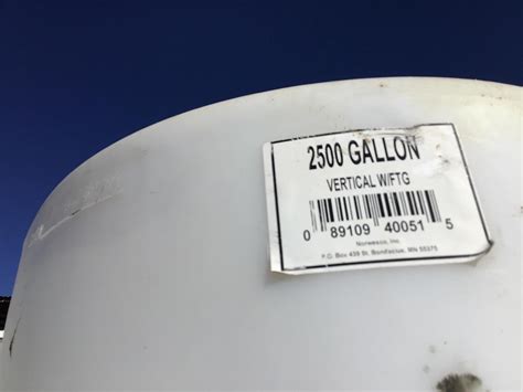 Norwesco 2500 Gallon White Vertical Storage Tank BigIron Auctions