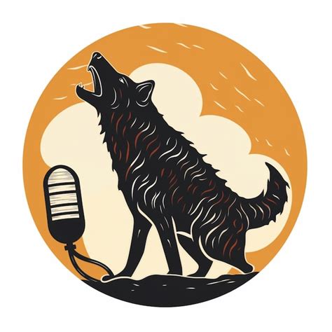 Premium AI Image | A wolf singing into a microphone