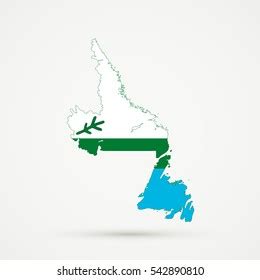 Newfoundland Labrador Map Labrador Flag Colors Stock Vector (Royalty ...