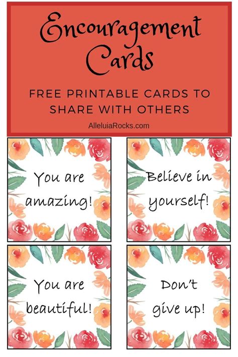 Get a set of FREE printable Encouragement Pocket Cards! Simply click the link and enter your ...