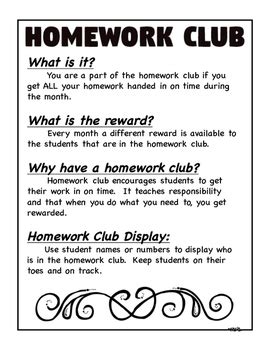 Homework Club by Jennifer Jean | TPT