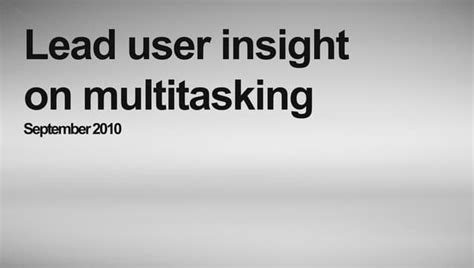 Maemo community feedback to multitasking in n900 | PPT