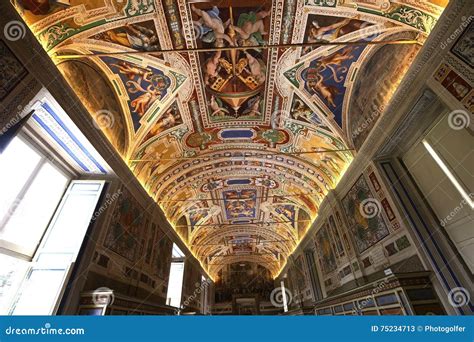 The Vatican Library, Vatican Museum, Vatican City Editorial Stock Photo - Image of baroque ...