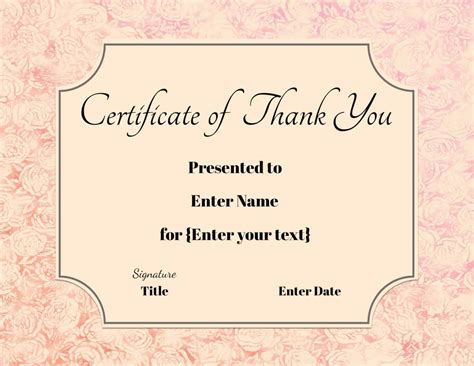 FREE Editable Certificate of Thank You | Edit Online then Print