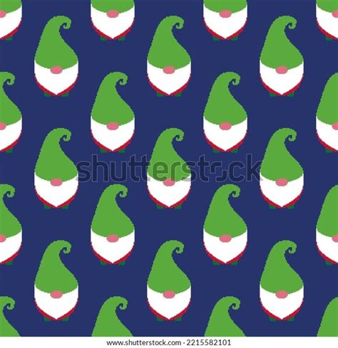 Gnome Seamless Pattern Christmas Gnome Pixel Stock Vector (Royalty Free ...