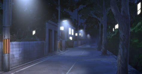 Dark anime street at night background landscape in 2021 | Night background, Scenery background ...