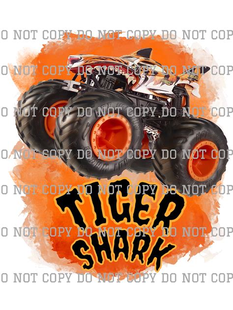 Orange Shark Monster Truck PNG, Tiger Digital File Download, Orange Truck, Shark Tiger ...