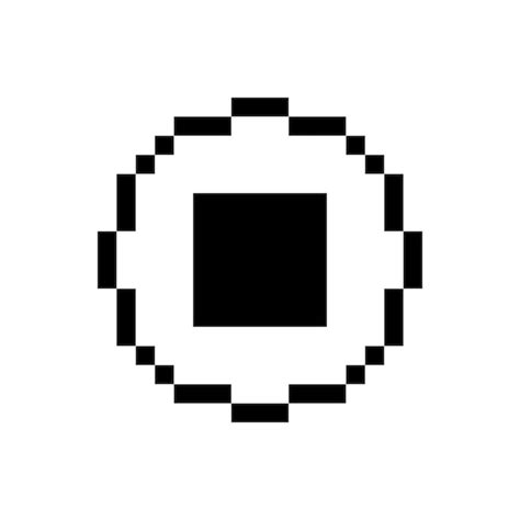 Premium Vector | Black Stop button icon pixel art design