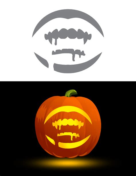 Printable Drooling Vampire Mouth Pumpkin Stencil