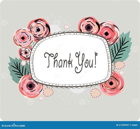 Thank You Card Vector Illustration Stock Vector - Illustration of ...