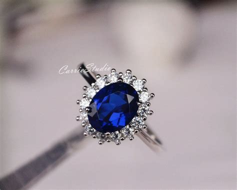 Vintage Blue Sapphire Ring Genuine Sapphire Engagement Ring September ...