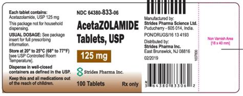 Acetazolamide Tablets: Package Insert - Drugs.com