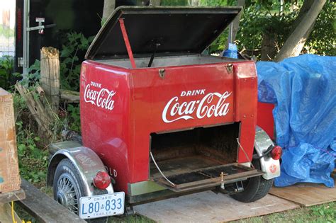 Just amazing! A Repurposed Coke cooler slash storage trailer..... AWESOME! And it's for sale at ...