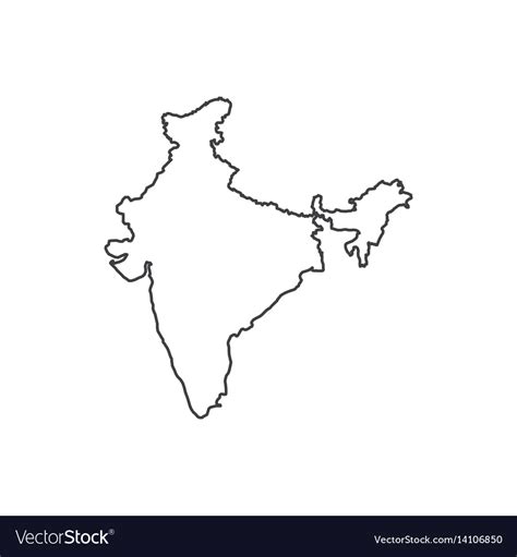 India map silhouette Royalty Free Vector Image