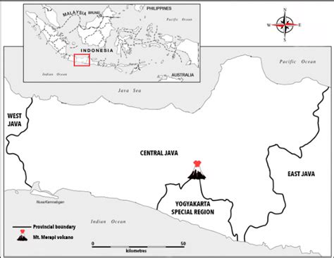 Location of Mt. Merapi Volcano | Download Scientific Diagram