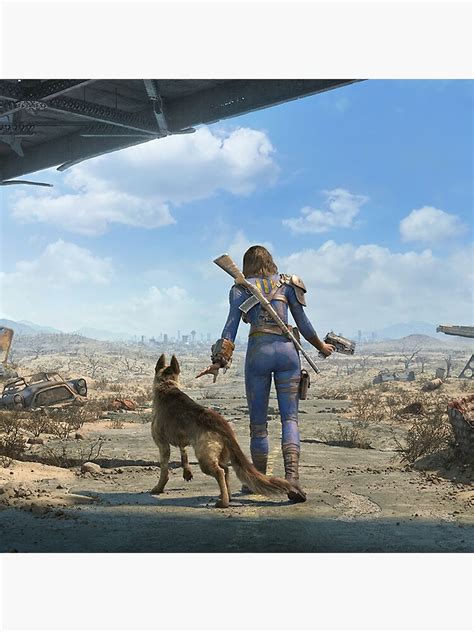 "Fallout 4 Lone Wanderer Girl And Dogmeat " Poster by Destiny-Artist | Redbubble