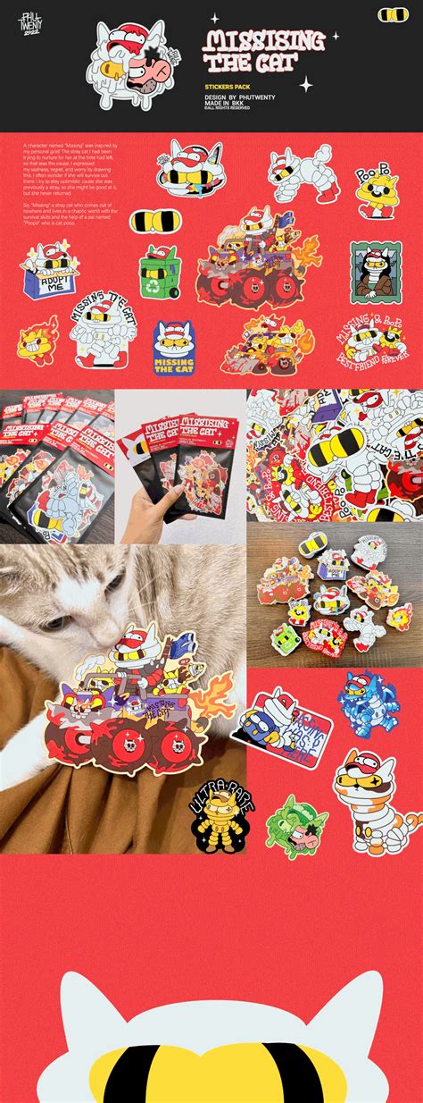 Missing The Cat Stickers pack on Behance