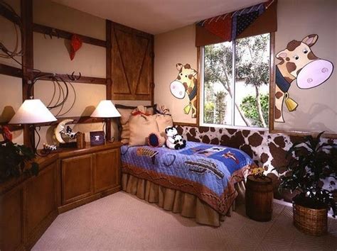 Wooden Furniture For Kids Bedroom With Cow Wall Decor Themed | Kids ...