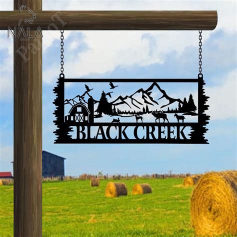 Personalized Name Large Farm Entrance/gate Sign, Wildlife Welcome Metal Art Home Decor | Nalaprint