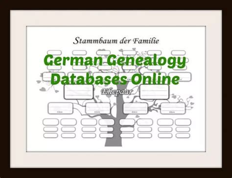 German Genealogy Databases Online -Find your German Family | Genealogy ...