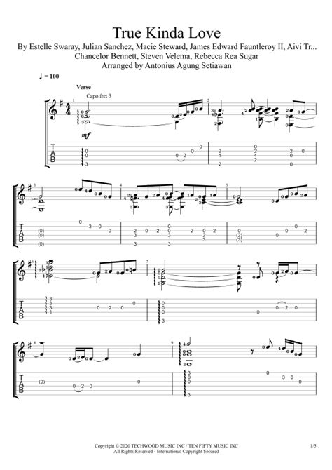 True Kinda Love Sheet Music | Steven Universe | Guitar Tab