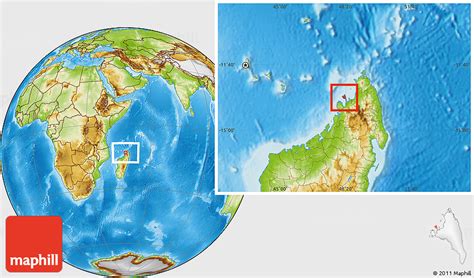 Physical Location Map of Nosy-Be