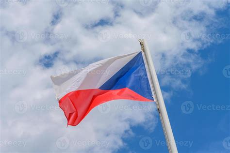 Czech Republic flag waving in the wind 10753011 Stock Photo at Vecteezy