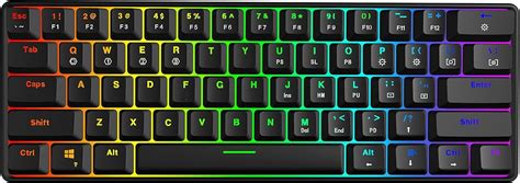 GK61 Mechanical Gaming Keyboard - 61 Keys Multi Color RGB Illuminated LED Backlit Wired ...