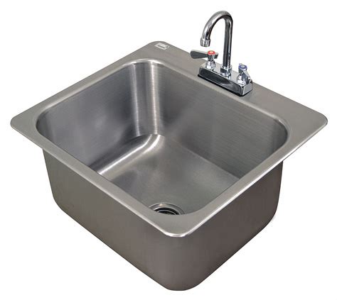 GRAINGER APPROVED 23" x 21" x 12" Drop-In Sink with Faucet with 16" x 20" Bowl Size - 8AW45|DI-1 ...