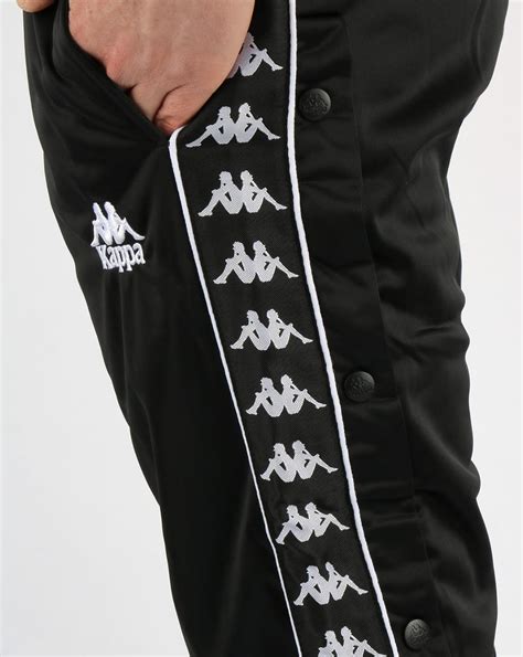 Kappa Hector Popper Track Pants Black,tracksuit,bottoms,stud