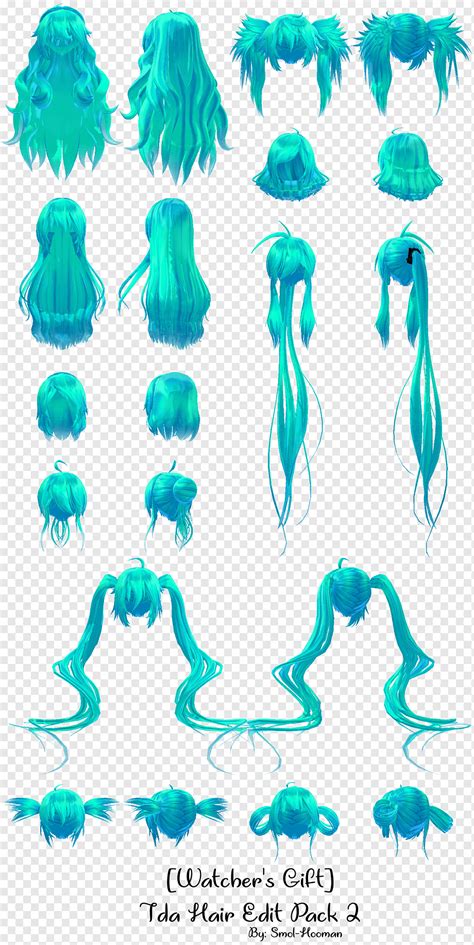 MikuMikuDance Hatsune Miku Hair Editing Model, hatsune miku, blue ...